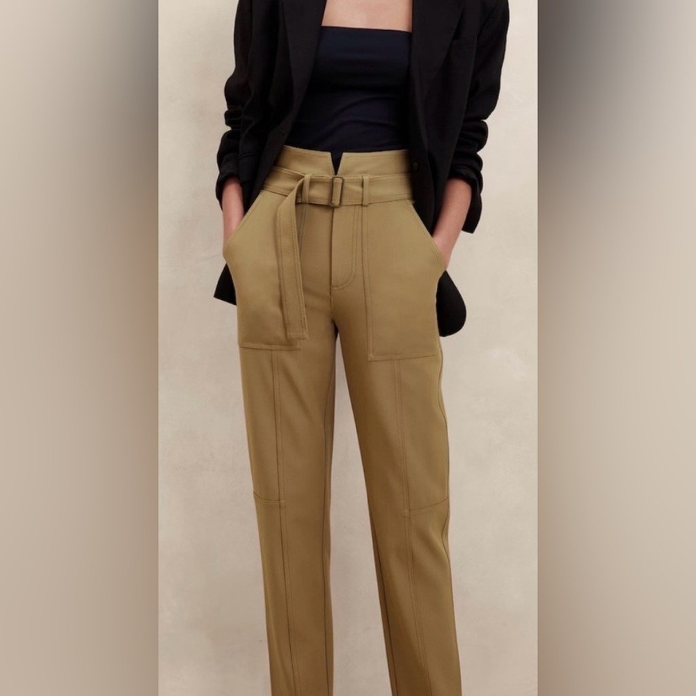 Banana Republic Refined Utility Pant Whiskey Brown High Rise Slim Fit 2024 NWT 4 - Picture 3 of 12